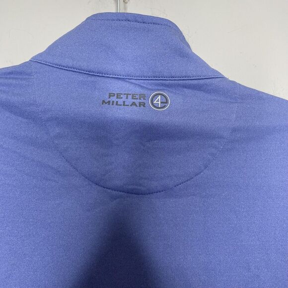 Peter Millar Pullover Mens Medium Quarter Zip Performance Golf Stretch Blue - Picture 9 of 11